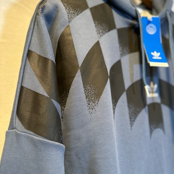 NWT! Adidas Mens Rekive Graphic Hoodie Size M (HK7356) Blue - Picture 6 of 14